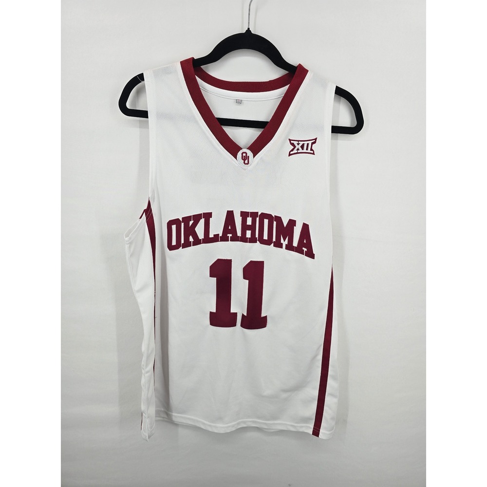 Oklahoma Sooners Trae Young 11 Basketball Jersey White Crimson Mens Small Big 12